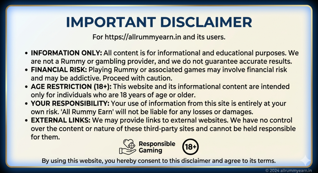Disclaimer for All Rummy Earn